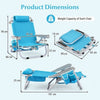 Folding Backpack Beach Chair Set of 2 with 5-Position Backrest for Adults-Blue