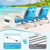 Folding Backpack Beach Chair Set of 2 with 5-Position Backrest for Adults-Blue