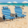 Folding Beach Chair for Adults Lightweight Aluminum Frame with 4-Position Backrest-1 Pack