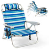 Folding Beach Chair for Adults Lightweight Aluminum Frame with 4-Position Backrest-1 Pack