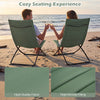 Folding Beach Chairs Set of 2 with Padded Backs and Seats for Adults-Green