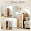 Folding Computer Desk with Stool and Storage Shelves with AC Outlets-Natural