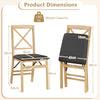 Folding Dining Chairs Set of 2 Kitchen Side Chairs with Padded Seat-Black