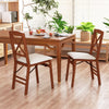 Folding Dining Chairs Set of 2 Kitchen Side Chairs with Padded Seat-Walnut