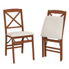 Folding Dining Chairs Set of 2 Kitchen Side Chairs with Padded Seat-Walnut