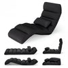 Folding Floor Lazy Sofa Chaise Lounge Sofa with Pillow-Black