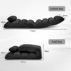 Folding Floor Lazy Sofa Chaise Lounge Sofa with Pillow-Black