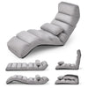 Folding Floor Lazy Sofa Chaise Lounge Sofa with Pillow-Grey