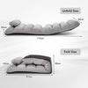 Folding Floor Lazy Sofa Chaise Lounge Sofa with Pillow-Grey