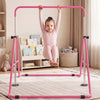 Folding Gymnastics Bar for Kids Height Adjustable Horizontal Kip Training Bar-Pink
