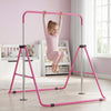 Folding Gymnastics Bar for Kids Height Adjustable Horizontal Kip Training Bar-Pink