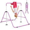 Folding Gymnastics Bar for Kids Height Adjustable Horizontal Kip Training Bar-Purple