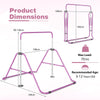 Folding Gymnastics Bar for Kids Height Adjustable Horizontal Kip Training Bar-Purple