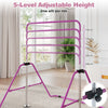 Folding Gymnastics Bar for Kids Height Adjustable Horizontal Kip Training Bar-Purple