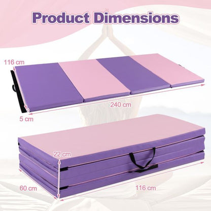 Folding Gymnastics Mat and Foldable Gymnastic Balance Beam Set