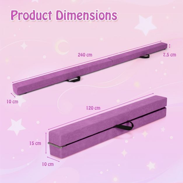 Folding Gymnastics Mat and Foldable Gymnastic Balance Beam Set