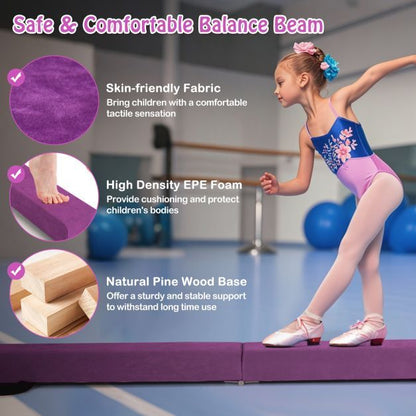 Folding Gymnastics Mat and Foldable Gymnastic Balance Beam Set