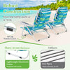 Folding Lay Flat Beach Chair Set of 2 with 5-Position Backrest-Blue & Green