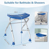 Folding Portable Shower Seat with Adjustable Height for Bathroom-Blue