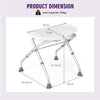 Folding Portable Shower Seat with Adjustable Height for Bathroom White