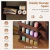 Folding Sewing Table with Storage Shelf and 3 Hidden Bins for Home-Brown