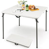 Folding Camping Table with Handle for Indoor Outdoor Use-White