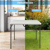 Folding Camping Table with Handle for Indoor Outdoor Use-White