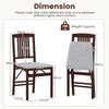 Folding Dining Chairs Set of 2 Upholstered Kitchen Chairs with Padded Seat-Grey