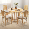 Folding Dining Chairs Set of 2 Upholstered Kitchen Chairs with Padded Seat-Beige