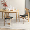 Folding Dining Chairs Set of 2 Upholstered Kitchen Chairs with Padded Seat-Black