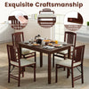 Folding Dining Chairs Set of 2 Upholstered Kitchen Chairs with Padded Seat-White