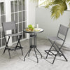 Folding Outdoor Bar Chair Set of 4 with Metal Frame and Footrest-Grey