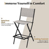 Folding Outdoor Bar Chair Set of 4 with Metal Frame and Footrest-Grey