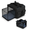 Foldable Dog Crate with Openings and Window Mesh Inner Basket-S