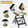 Folding Work Table Portable Workbench with Tiltable Platform-Black