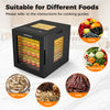 Food Dehydrator with 10 Stainless Steel Trays 10 Presets and 48H Timer-Black