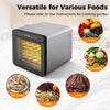 Food Dehydrator with 7 Stainless Steel Trays 1-24H Timer and 30-75℃ Temperature-Silver