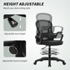 Vinsetto Drafting Chair with Adjustable Footrest, Ergonomic Mesh Office Chair with Lumbar Support, Adjustable Height for Standing Desk, Black