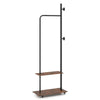 Freestanding Clothing Rack with Wheels and Hanging Rod-Rustic Brown