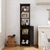 Freestanding Floor Cabinet with 3-Position Middle Panel and Anti-Toppling Mechanism-Black