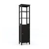 Freestanding Floor Cabinet with 3-Position Middle Panel and Anti-Toppling Mechanism-Black