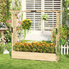 Freestanding Raised Garden Bed Planter Box Planter Box with Trellis-Natural