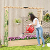 Freestanding Raised Garden Bed Planter Box Planter Box with Trellis-Natural