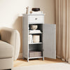 Freestanding Bathroom Storage Cabinet with Door Drawer and Adjustable Shelves-Dark Grey