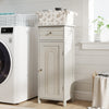 Freestanding Bathroom Storage Cabinet with Door Drawer and Adjustable Shelves-Dark Grey