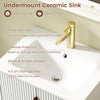 Freestanding Bathroom Vanity Cabinet with Sink and Adjustable Shelf-White