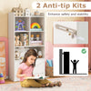 Freestanding Bookcase with 2 Storage Cabinets and 5 Cubbies-White