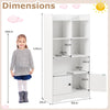 Freestanding Bookcase with 2 Storage Cabinets and 5 Cubbies-White