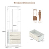 Freestanding Closet Organizer Clothes Rack with Drawers-White