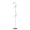 Freestanding Coat Rack with 8 L-Shaped Hooks and 2 Adjustable Heights-Silver